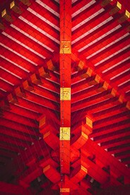 红色中式榫卯背景
