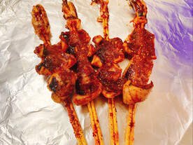 烤鱿鱼摄影素材