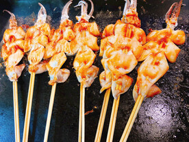 烤鱿鱼高清特写