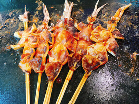 美味烤鱿鱼摄影