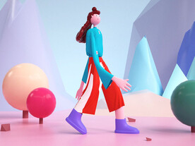 C4D模型 女孩