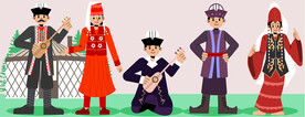 少数民族人物插画