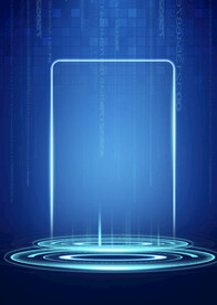 蓝色科技背景手机框