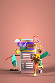 C4D模型点赞打卡 