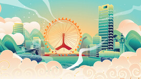 城市地标插画