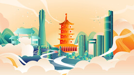 中国风城市插画