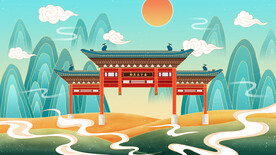 国潮建筑风光