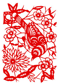 小鸟 树枝 窗花 剪纸