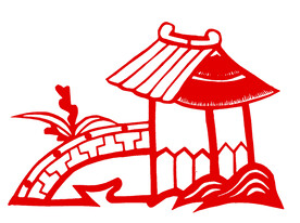 亭子 窗花 剪纸