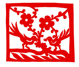 梅花 小鸟 窗花