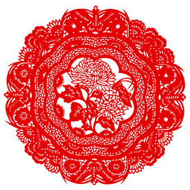 牡丹花 窗花 剪纸