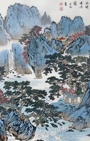水阁清凉图