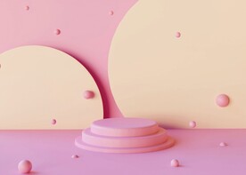 粉色C4D电商展台