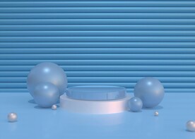 蓝色C4D电商展台背景