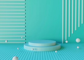 绿色C4D电商展台