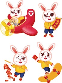 卡通兔新年