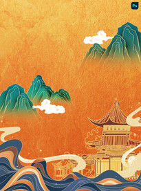 国潮素材节日背景