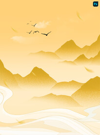 国潮素材水墨背景
