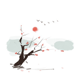 水墨画梅花