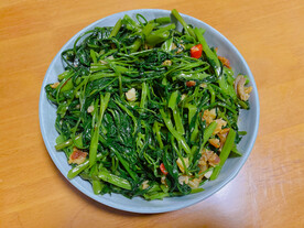 油炸爆炒空心菜