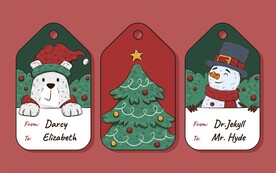 圣诞节卡片书签