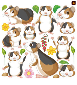 仓鼠卡通插画
