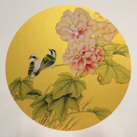 花鸟斗方