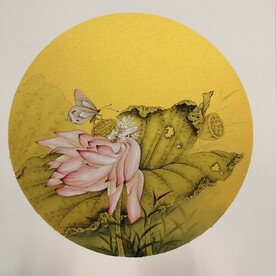 花鸟斗方