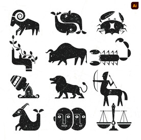 卡通星座图腾图案