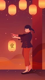 提灯笼的女孩