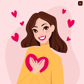 卡通美女插画