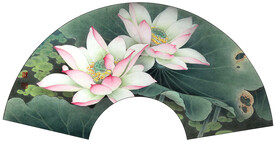 荷花线描