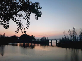湖边石桥