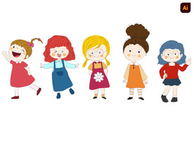 卡通小孩子
