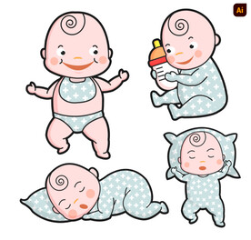 Baby婴儿插画