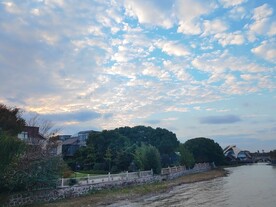 湖边别墅区鱼鳞云