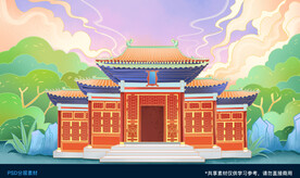 国潮建筑素材