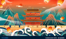 国风建筑素材