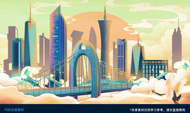 中国风建筑插画