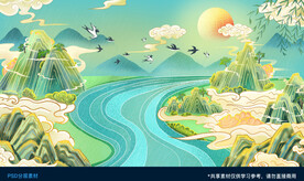 中国风山水背景