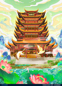 中国传统建筑插画