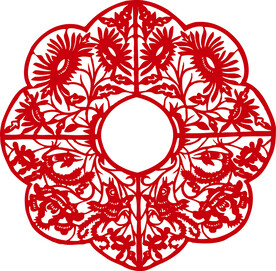矢量花纹 窗花