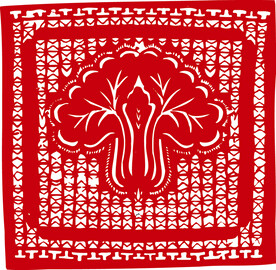 矢量白菜 窗花 剪纸