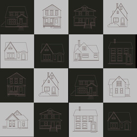矢量房屋线稿图片