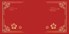  红色中国风樱花花瓣古风背景