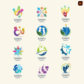 抽象人物logo