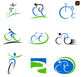骑行抽象logo