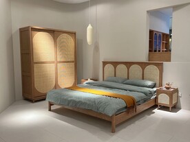 藤编床