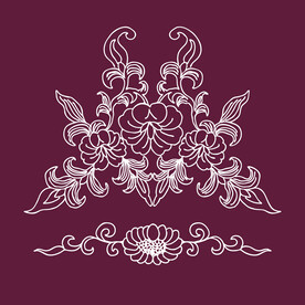 传统螺旋花纹图案线稿矢量素材