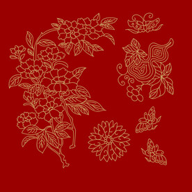 传统螺旋花纹图案线稿矢量素材